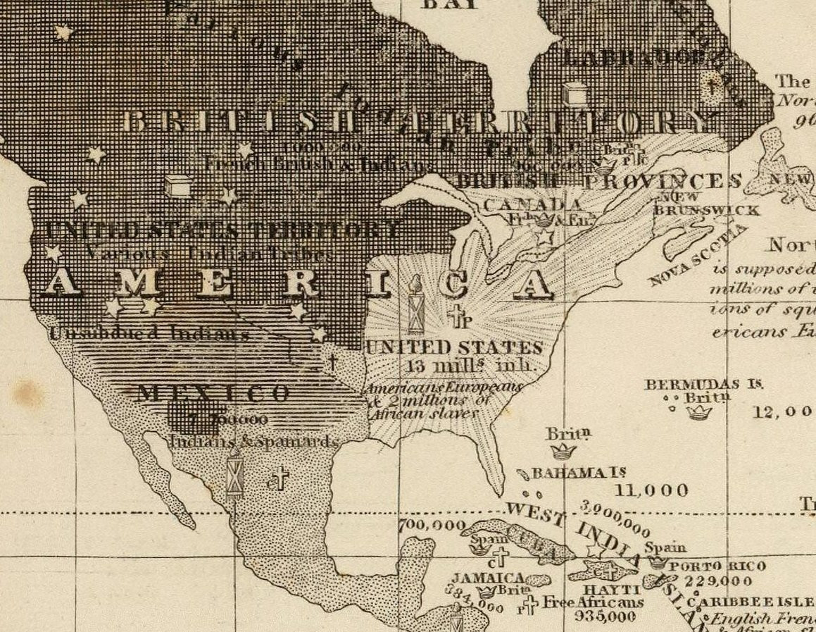 1821년 미국에서 만들어진 '문명화' 측정 지도 이미지 #4