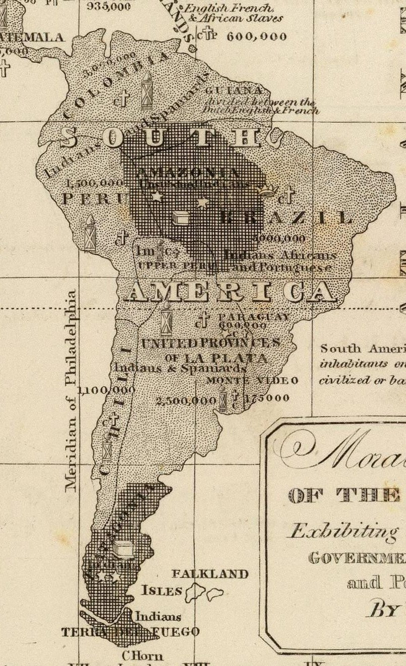1821년 미국에서 만들어진 '문명화' 측정 지도 이미지 #5